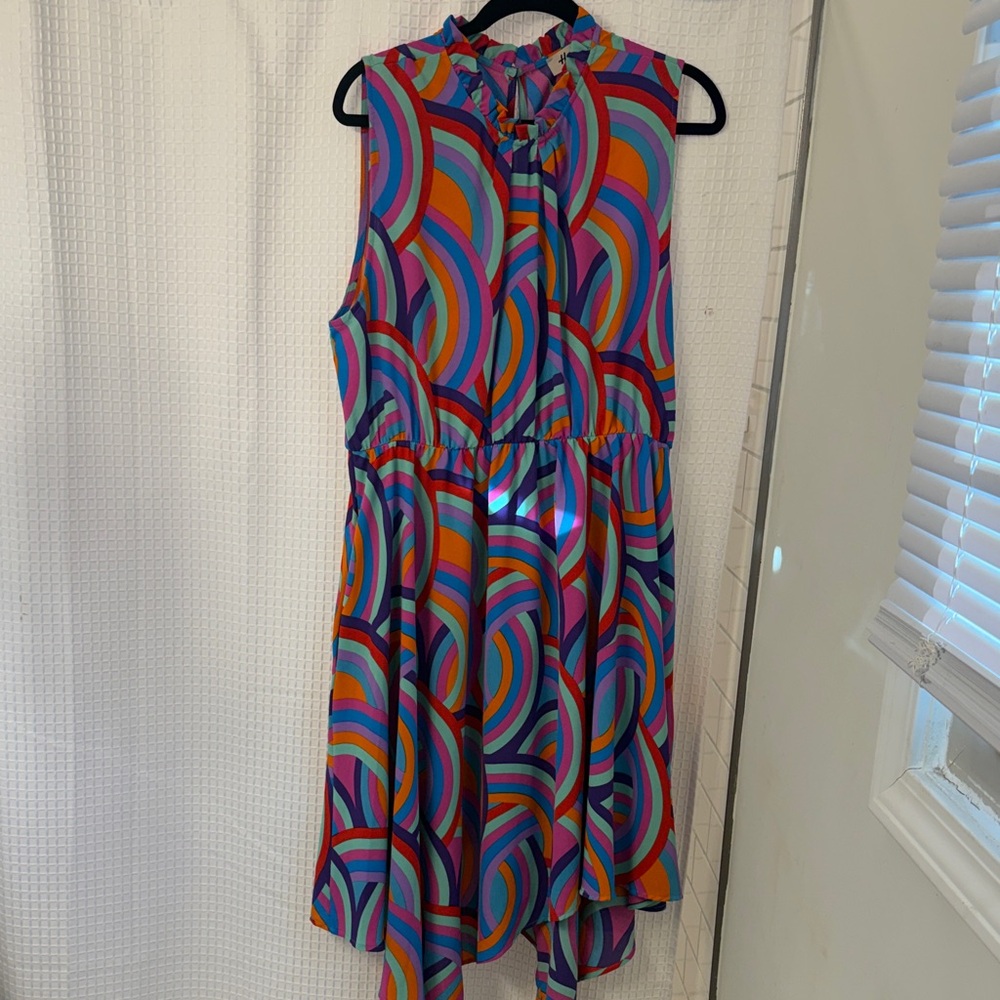 Vibrant Multicolor High Low Dress